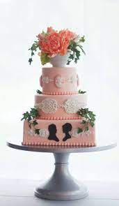 Jane Austen Inspired Regency Style Cake By The Mischief Maker Sugar Flowers Sit Atop This 3 Tier Cake All Moldings Cake Lace Wedding Cake Sugar Flowers Cake