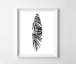 Surfboard Surfboard Printable Surf Print Black And White Surfboard Sea Life Room Decor Ocean Art Palm Leaf Palm A In 2020 Ozeankunst Surfbrett Surfbrett Kunst