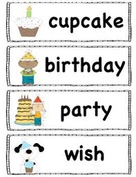 Birthday Words Birthday Words Preschool Word Walls