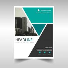 Download Leaflet With Turquoise Geometric Shapes For Free Print Design Brochure Free Graphic Design Software Book Design Layout