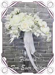 On line flowers can be ordered from www.flowershopnetwork.com/floristprofile/7273600727. Astrid Wedding Bouquet Package White Or Blush Colour Option Artificial Bridal Bouquets Silk Wedding Flower Packages Flowers For Ever After
