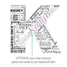 Positive Words Start With Letter K Alphabet K Monogram Etsy In 2020 Positive Words Words To Describe Love Postive Words