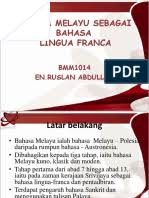 Perpaduan serantau melalui bahasa yang sama / ismail hussein. Lingua Franca
