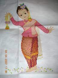 14 count, 21 1/2 inches wide x 26 7/8 inches high 16 count, 18 7/8 inches wide x 23 5/8 inches high 18 count, 16 3/4 inches wide x 21 inches high the center marks appear on the. Thai Dancer Cross Stitch