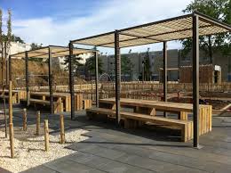 Ensemble Pergola Banc Et Table Urbain Amenagement Urbain Urbain Paysage Urbain