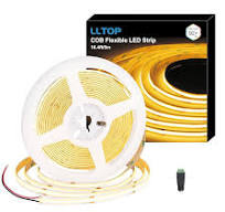 COB - Tira de luces LED de color blanco cálido, 3000 K, CC 24 V, 16.4 pies  de alto, CRI 92Ra+ flexible, cinta LED de iluminación para dormitorio, ...