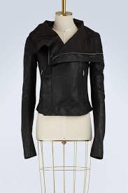 Rick Owens Black Leather Jacket A Woman S Sensuality Is Honored With Each Minimalist Collection Leather Jacket Leather Jackets Women Waterfall Leather Jacket