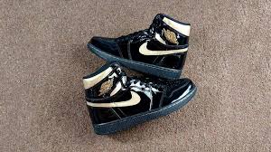 More images for high top black and gold nike shoes » Jordan 1 High Og Patent Black Gold Where To Buy 555088 032 The Sole Supplier