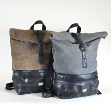 Hans Waxed Canvas Reclaimed Bike Inner Tube Ot Evenoddcreative Tassen Jeans Hergebruiken Fietsen