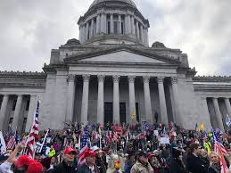 January 31, 2021 at 10:29 pm pst by kiro 7 news staff. Armed Protesters In Olympia Occupy Capitol Steps Governor S Mansion Lawn Crosscut