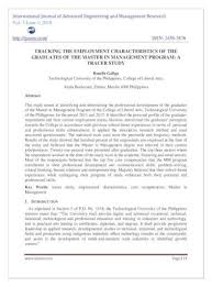 22 thoughts on simad graduates tracer study. Tracking The Employment Characteristics Technological University Of The Philippines College Of Pdf Document