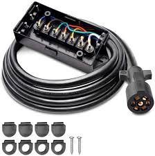 Maybe you would like to learn more about one of these? Snowyfox 7 Way Trailer Plug Cord Junction Box Heavy Duty 7 Pin Trailer Wiring Harness Inline Cord Cable Weatherproof Corrosion Resistant 8 Feet Automotive Amazon Com