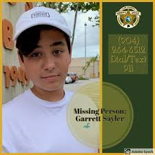 🔺UPDATE 6.22.2019 7:15 PM: Garrett Sayler has been located safe. Thank you  to our team members, this incredible community and local media partners who  all helped in bringing this to a successful