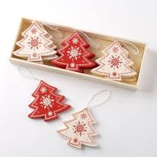 Box Of 12 Nordic Wooden Christmas Tree Decorations 6cm Ama Nordic Christmas Decorations Scandanavian Christmas Decorations Wooden Christmas Tree Decorations