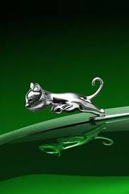 3d Iphone Wallpapers Background Lock Screens Silver Cat On Green Hood Jaguar Car Logo Car Hood Ornaments Car Emblem