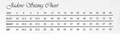 Jadore Size Chart For Rendezvous Designs Online Shop