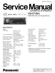 Manual de instruccionesmanual de instrucciones. Panasonic Cq C7105u Service Manual Pdf Download Manualslib