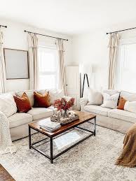 Fall Living Room Tour How To Add Fall Color In 2020 Fall Living Room Decor Fall Living Room Cozy Fall Decor