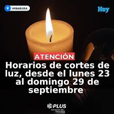Horarios de cortes de energía desde el lunes 23 al domingo 29 de septiembre 