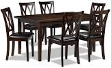 Lauren 7-Piece Dinette Set - Dark Brown Leons