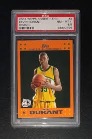 2007 topps '57 variations gold kevin durant rookie rc /2007 #112 bgs 9 mint $1,100.00: Kevin Durant 2007 Topps Rookie Card Orange 2 Psa 8 5 Hobbies Toys Memorabilia Collectibles Fan Merchandise On Carousell