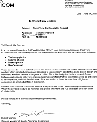 Most journals require that a cover letter be submitted along with each manuscript submitted for publication. 381800 Ic R8600 Cover Letter Short Term Confidentiality Request Icom Orporated