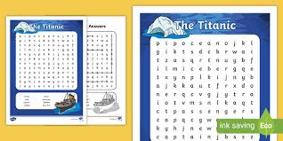 Baby shower word scramble is a fun and exciting game to entertain the guests at your baby shower. Titanic Word Search Primary Resources Teacher Made