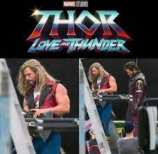 Crucially, their relationship may have thawed a little, as they appear to be swapping some fashion. Thor Love And Thunder Set Photo Marvelstudios