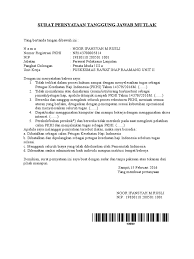 Adapun tanggung jawab saya selaku manager keuangan telah saya selesaikan dan untuk pelaksana jabatan. Surat Pernyataan Tanggung Jawab