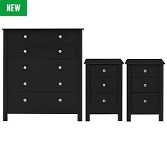 Buy Argos Home Osaka 2 Bedsides 4 2 Drawer Chest Set Black Bedroom Furniture Sets Argos Black Bedroom Furniture Set Black Bedroom Furniture Argos Home