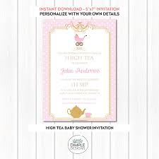 In this post, the baby experts at mustela will help you prepare for your special party by sharing 39 ideas for fun baby shower games, including some virtual ones to keep you, your family, and your growing bundle of joy safe for the. High Tea Baby Shower Invitation Template Little Dimple Designs