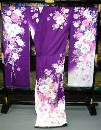 Maiko Kyoto Pure Silk Furisode Kimono Set Purple Flower Dress Lobe M Newjapan Fs Ebay In 2021 Japanese Traditional Dress Flower Dresses Kimono
