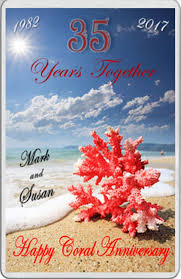 Fridge Magnet Coral 35th Wedding Anniversary Gift Married 35 Years Personalise 35th Wedding Anniversary Gift 35th Wedding Anniversary Wedding Anniversary Gifts