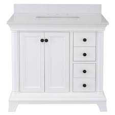 Single sink 24 white single sink vanity, white carrara marble vanity top, undermount rectangle bowl. Home Decorators Collection Strousse 37 In W X 22 In D Vanity Cabinet In White With Engineered Stone Vanity Top In Ice Diamond With White Sink Srwvt3722d The White Sink Vanity