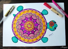 The basic form of most mandalas is a circle in which are depicted symbolic gates of the cosmos. Mandala Turtle Rare Species Coloring Papercraft Hattifant