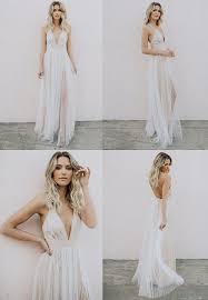 A Line Deep V Neck Floor Length Light Champagne Tulle Wedding Dress Ball Gown Wedding Dress Tulle Wedding Dress Wedding Dresses
