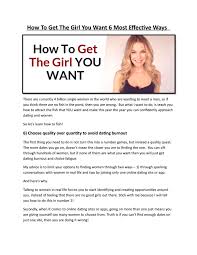 The offline dating method bills itself as a guide for single women on how to attract a great guy in the real world, as opposed to on tinder, bumble, hinge, or any of the other myriad dating apps on the market. How To Get The Girl You Want 6 Most Effective Ways By The Attractive Man Issuu