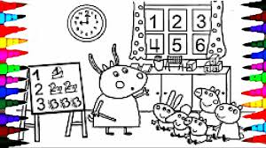 Peppa Pig Coloring Book Pages Kids Fun Art Activities For Children Learning Rainbow Colours Youtube