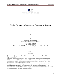 market structure conduct and competitive strategy