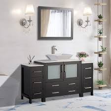 Check out our extensive range of bathroom sink vanity units and bathroom vanity units. Vanity Art 60 Inch Single Sink Bathroom Vanity Set 8 Drawers 3 Cabinets 1 Shelf Quartz Top With Free Mirror On Sale Overstock 13681617