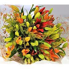 Check spelling or type a new query. Homeland Florists Asiatic Lily Fresh Flowers Delivered Send A Luxury Bouquet With Free Uk Next Day Delivery Gift Wrapped Handwritten Card Yellow Orange Amazon Co Uk Garden Outdoors