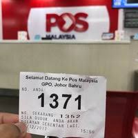 It is located along the straits of johor at the southern end of peninsular malaysia. Pos Malaysia Post Office