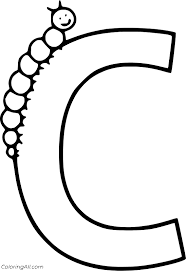 Top 10 letter c coloring pages for preschoolers: Caterpillar Climbing The Letter C Coloring Page Coloringall
