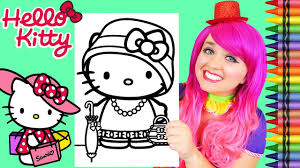 Love this hello kitty colouring book with all of the unique designs drawn every page. Coloring Hello Kitty Fancy Dress Giant Coloring Page Crayola Crayons Kimmi The Clown Youtube