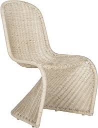 Amazon Com Safavieh Home Collection Tana Wicker Side Chair Kitchen Dining In 2020 Wicker Dining Chairs Side Chairs Dining Rattan Dining Chairs