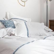 Housse De Couette Haut De Gamme Percale Blanc Et Couleurs