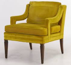 Pair Saffron Velvet Upholstered Open Arm Regency Club Chairs Club Chairs Chair Upholster