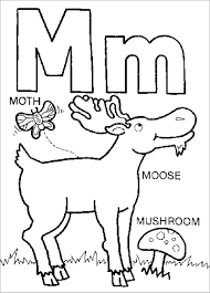 Coloring and printing pages that start with the letter m. Cute Alaska Moose Letter M Coloring Page Coloringbay