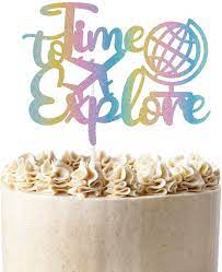 Retirement is a big moment in person's life, and the top of a cake is a small space on which to commemorate it. Amazon Com Time To Explore Cake Topper Travel Retirement Cake Decor Happy Retirement The Adventure Begin Theme Retired Party Decorations Toys Games