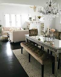 Maybe you would like to learn more about one of these? Zgalleriemoment Our Sophie Mirrored Dining Table And Lola Bench Play Nice With Scandi Dese Living Room Dining Room Combo Dining Room Combo Living Dining Room